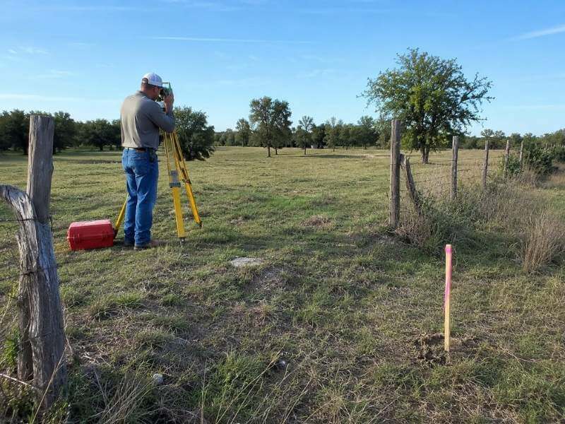 Boundary Survey in Bryan TX on an old rural tract before new homesite construction